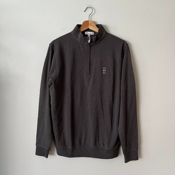 Peter Millar Crown Comfort Quarter Zip Pullover Gray Men's Size Small - Picture 1 of 10